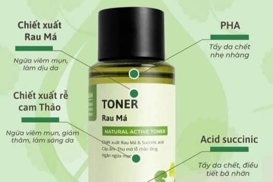 toner rau má cho da mụn